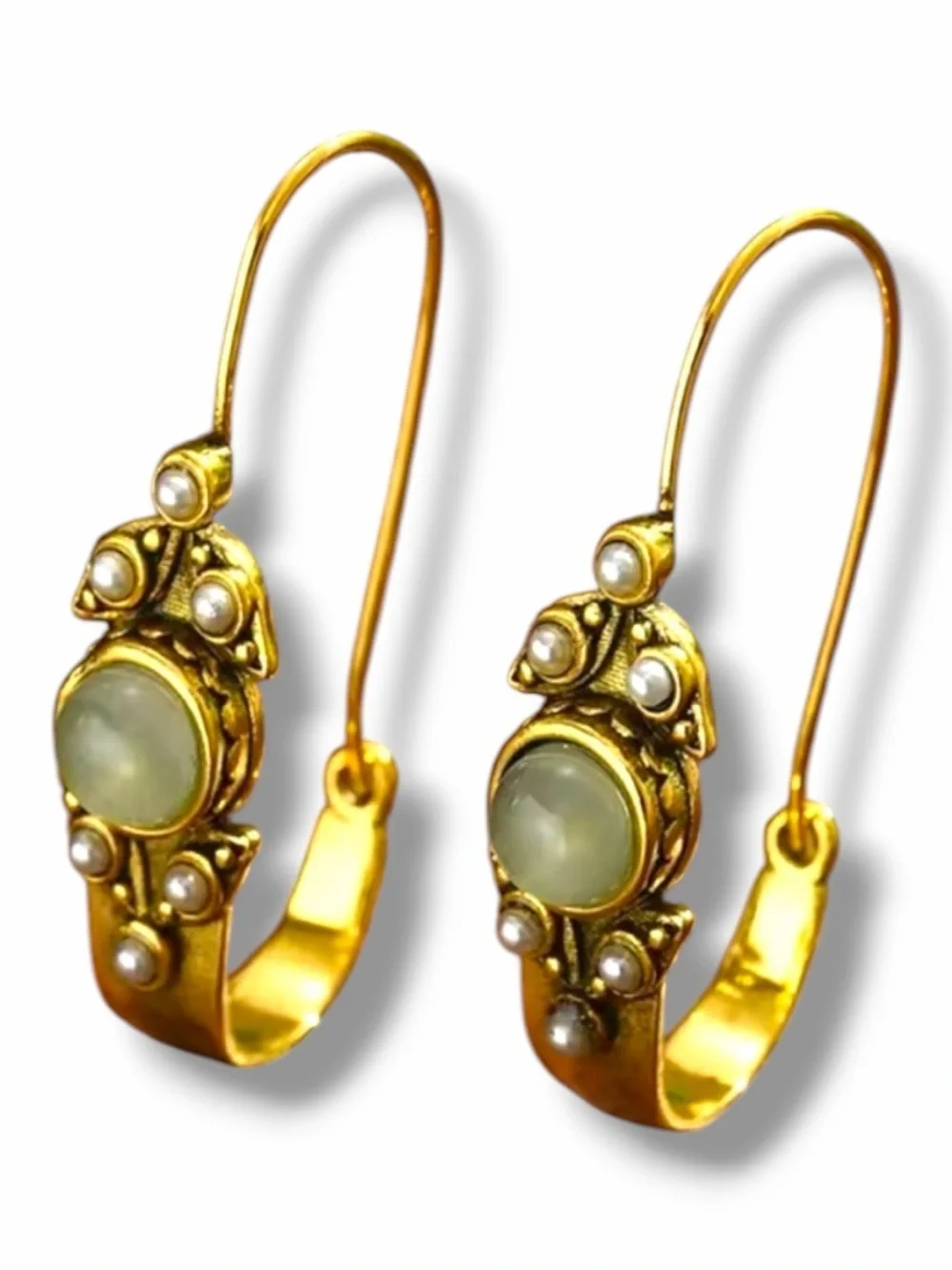 Vintage  gold color Boho Hook Earrings – Gold & Silver